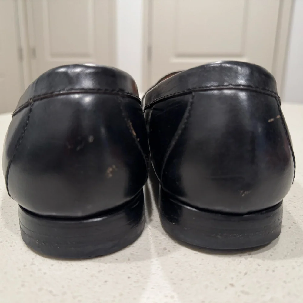 Cole Haan City Black Leather Kiltie Monk Strap Loafers - Size 10